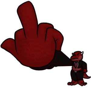 One finger salute